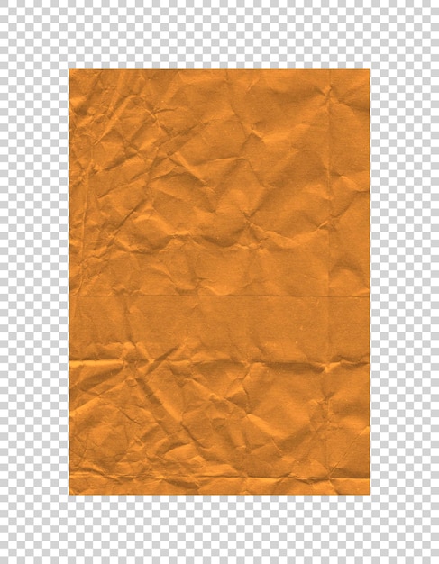 Пустая сложенная коричневая бумага на прозрачном фоне