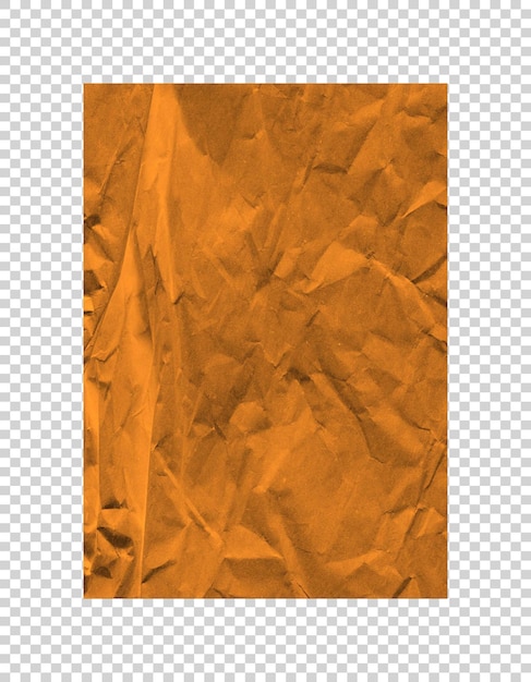 PSD empty folded brown paper on transparent background