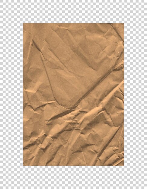 PSD empty folded brown paper on transparent background