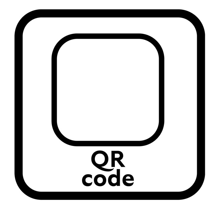 PSD empty frame sign for qr code on a blank background ideal for advertising promotions