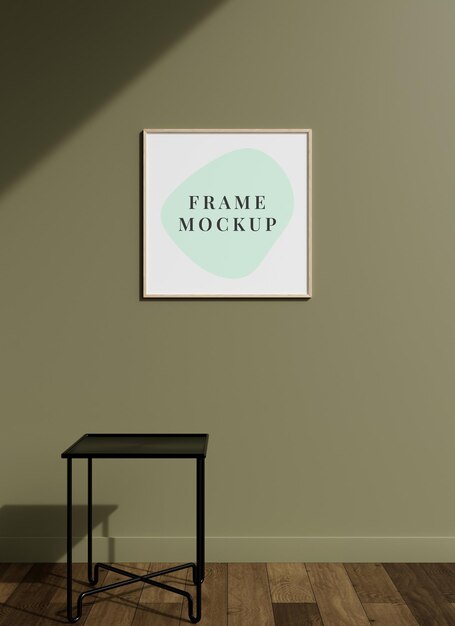 Empty frame on a wall mockup