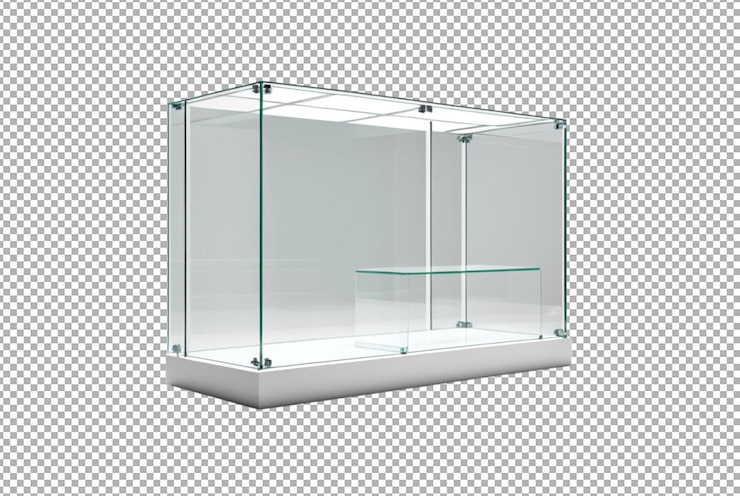 PSD empty glass display case