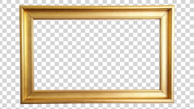 Empty gold ornate picture frame isolated on transparent background