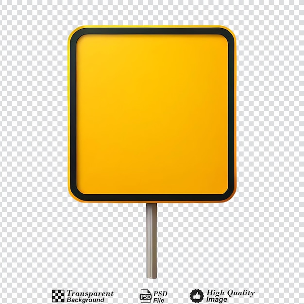 Empty guide sign signal post isolated on transparent background