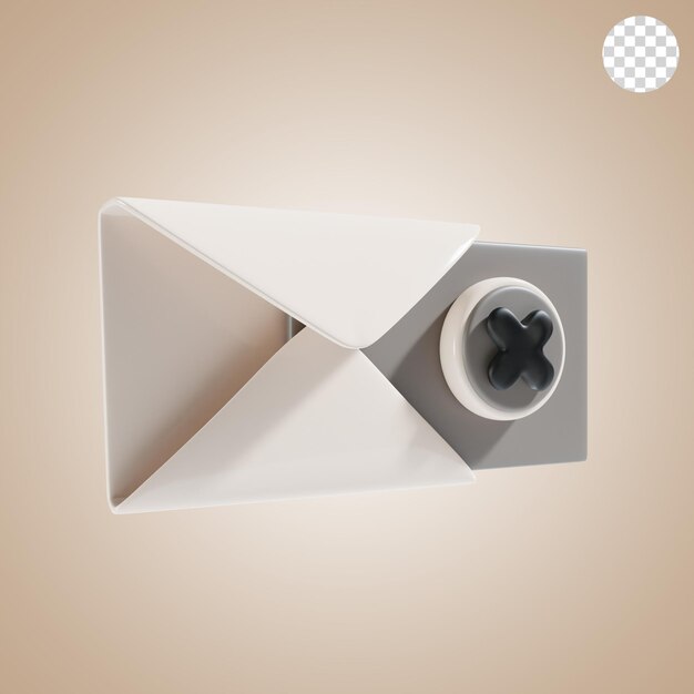 PSD empty message 3d icon