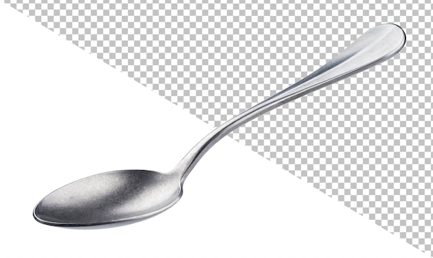 PSD empty metal spoon isolated