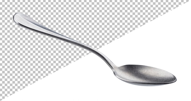 Empty metal spoon isolated