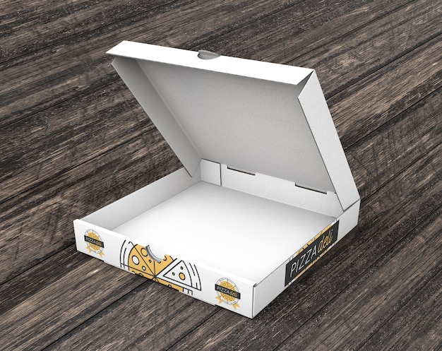 empty pizza carton mockup