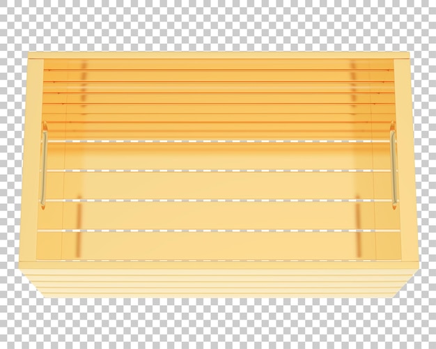 PSD 투명한 배경 3d 렌더링 그림에서 과일과 야채를 위한 빈 플라스틱 상자