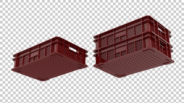 PSD 투명 배경 3d 렌더링 그림에 격리된 빈 플라스틱 상자