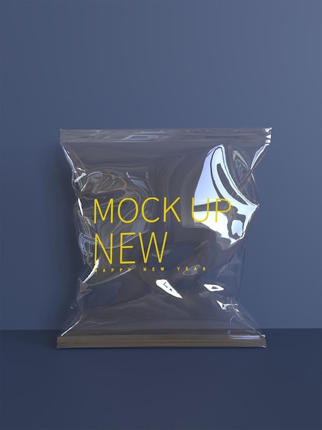 Empty plastic packaging mockup