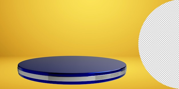 Empty podium or pedestal display on png transparent background with cylinder stand concept.