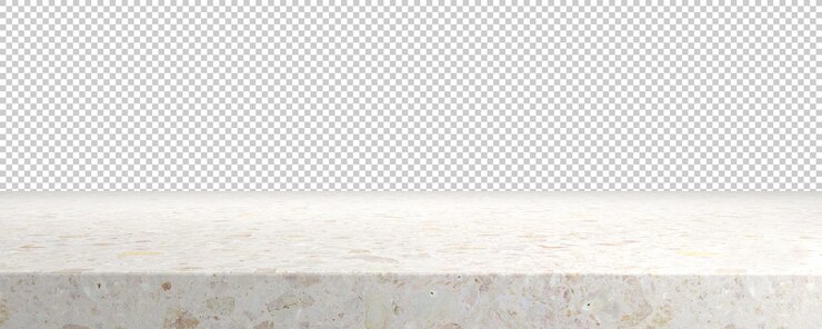 PSD empty realistic clear white stone marble tranparent backgrounds 3d rendering