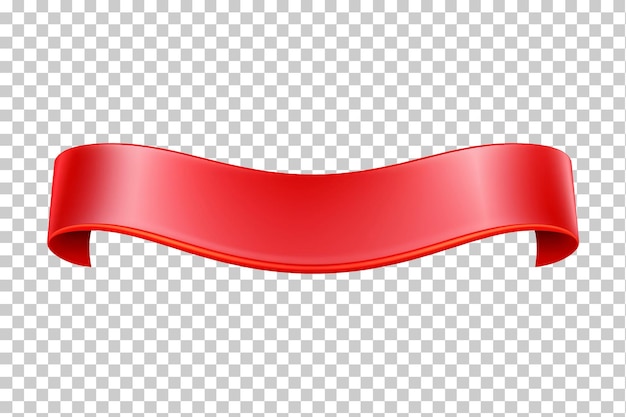 Empty red label ribbon isolated on transparent background png psd
