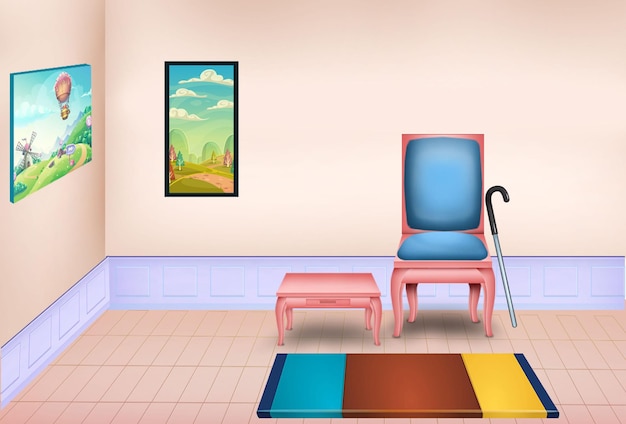 empty room with table and chair