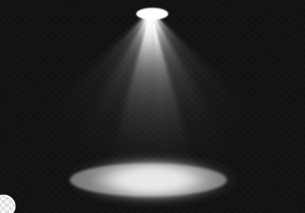 empty scene stage illuminated by spotlights