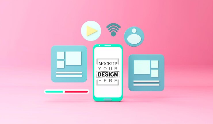 PSD empty screen smartphone mockup