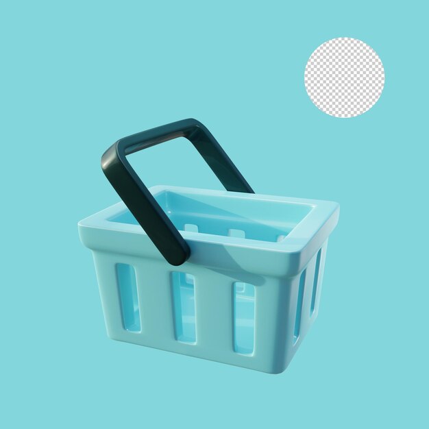 Empty shopping basket icon isolated 3d render illustration