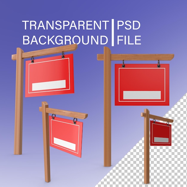 PSD empty sign board png