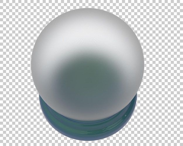 PSD empty snow globe on transparent background 3d rendering illustration
