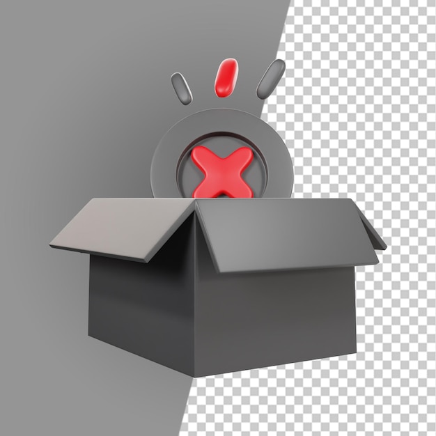 빈 상태 404 오류 3d 아이콘 렌더링