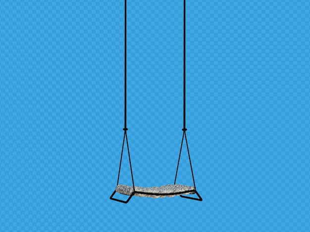 empty swings on isolated 3d rendering