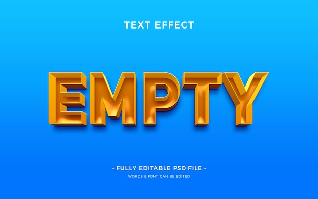 Empty text effect