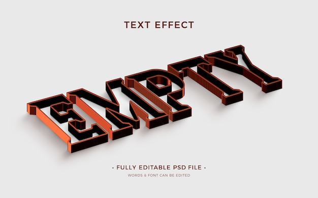 PSD empty text effect