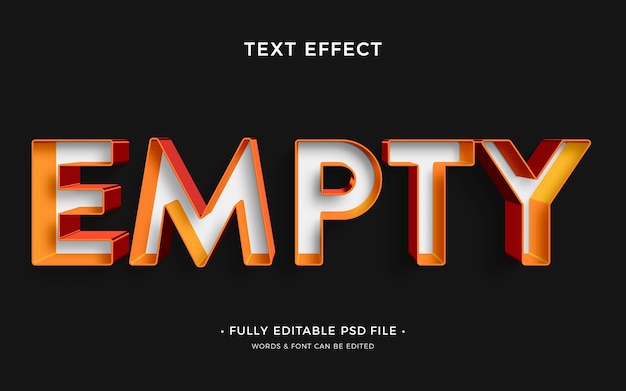 Empty text effect