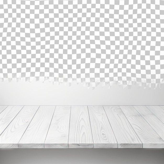 PSD empty transparent wooden table top desk isolated on transparent background wood table surface for