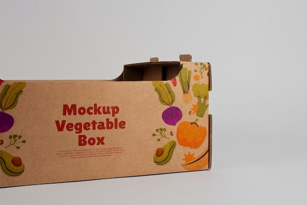 PSD empty vegetable carton box mockup