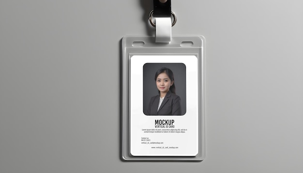 PSD empty vertical id card holder