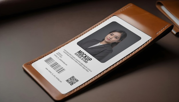 PSD empty vertical id card holder