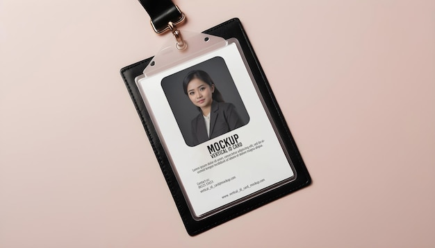 PSD empty vertical id card holder