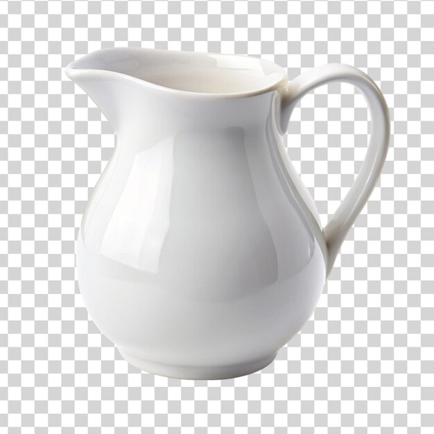 PSD empty white ceramic jug isolated on transparent background