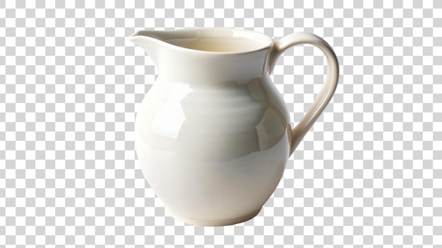 PSD empty white ceramic jug isolated on transparent background