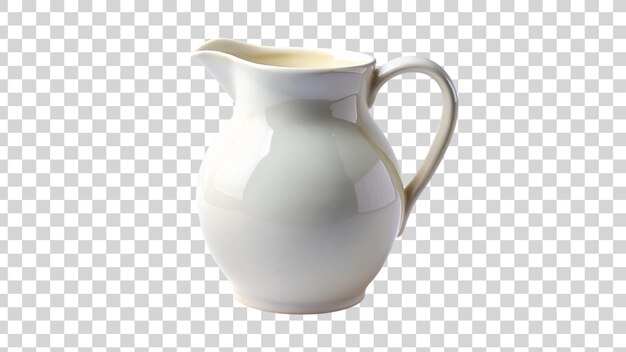 PSD empty white ceramic jug isolated on transparent background