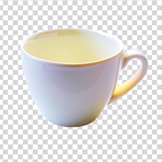 PSD empty white coffee cup on transparent background