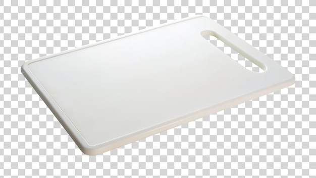 PSD empty white cutting board isolated on transparent background