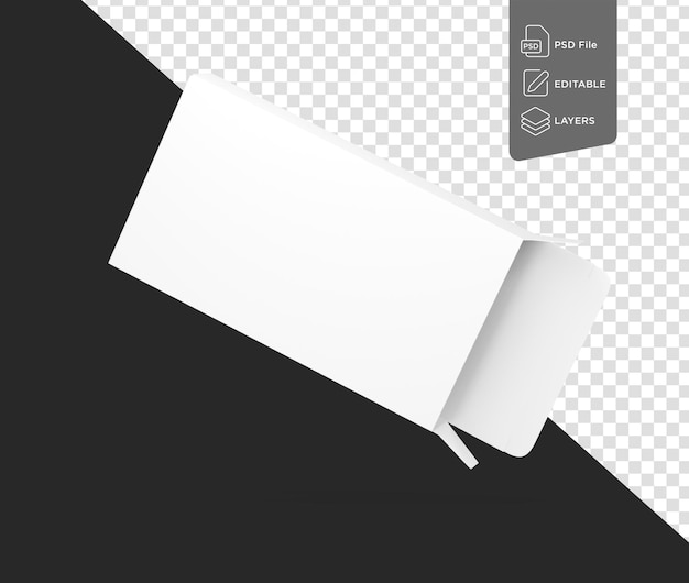 약국 포장 컨셉을 위한 빈 색 오픈 직사각형 상자 모  뷰 3d 일러스트레이션