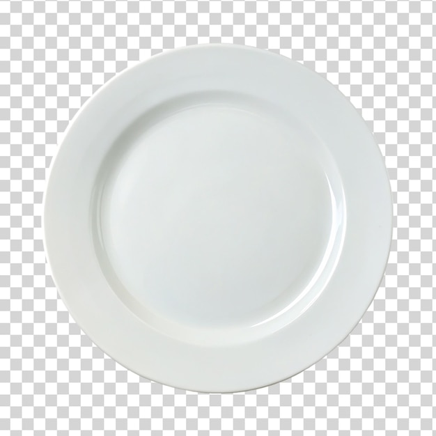 PSD empty white plate isolated on transparent background