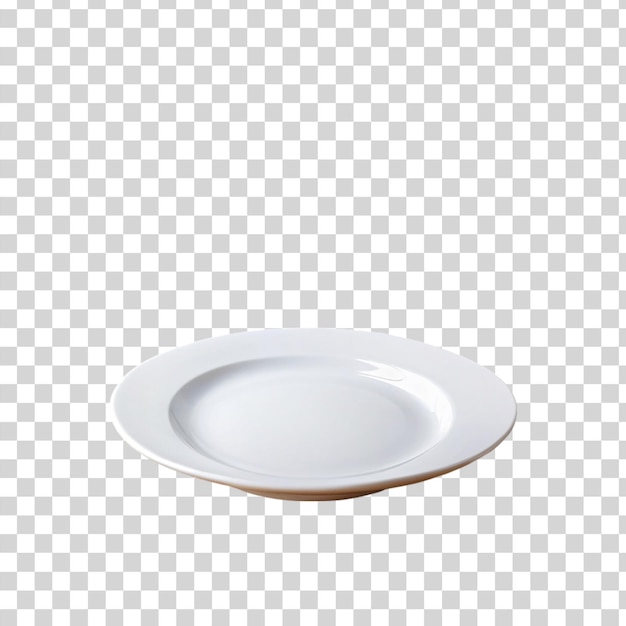 PSD empty white plate isolated on transparent background