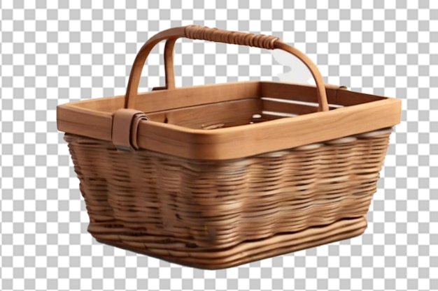 Empty wicker picnic basket in png easter