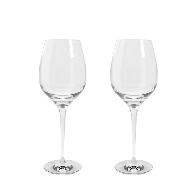 PSD empty wine glass transparent background