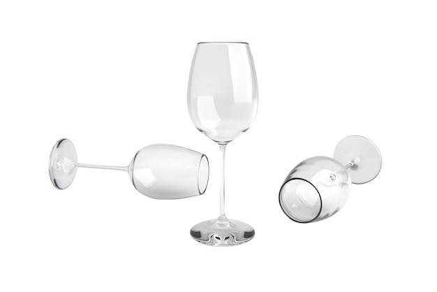 PSD empty wine glass transparent background