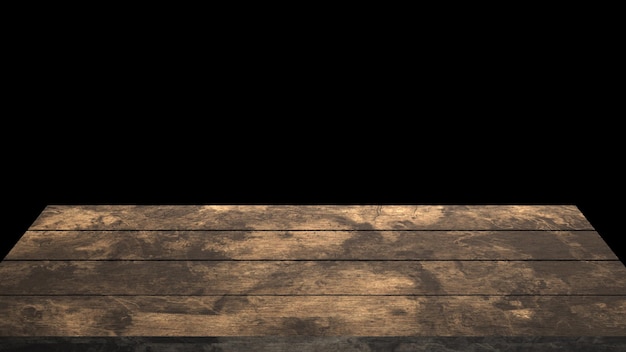PSD empty wooden board or table top isolated background