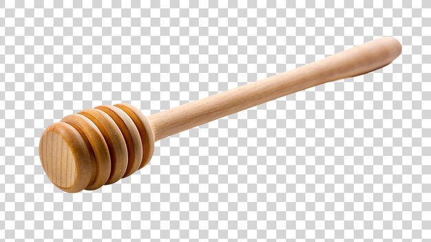 Empty wooden honey dipper isolated on transparent background