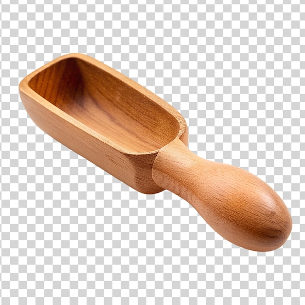 PSD empty wooden scoop isolated on transparent background