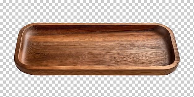 PSD un vassoio vuoto di legno isolato su uno sfondo trasparente png psd