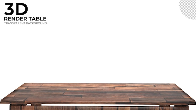 An empty wooden table for display product with transparent background